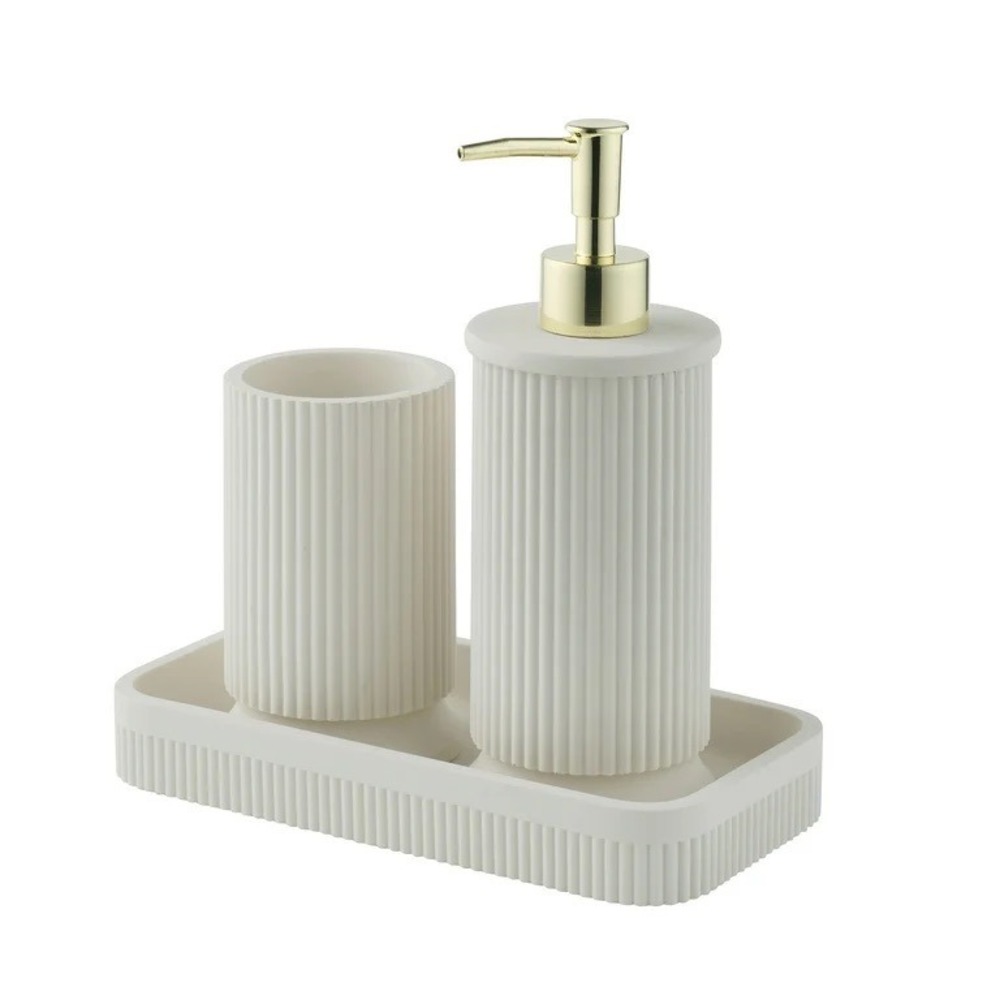 Trevo 3‑Piece Resin Bath Set – My Texas House – Back to College | Dorm Bathroom‎